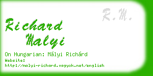 richard malyi business card